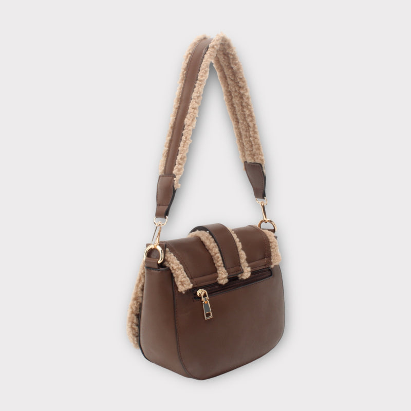 SAC BESACE MARRON BORD TEDDY