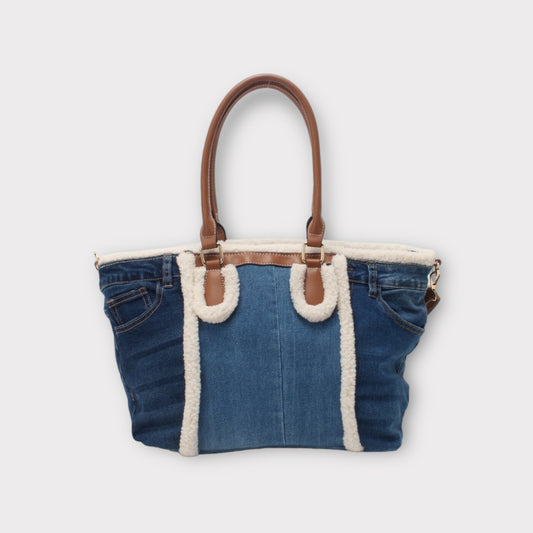 SAC CABAS EN JEANS BICOLORE