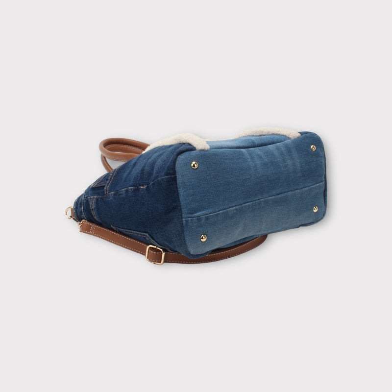 SAC CABAS EN JEANS BICOLORE