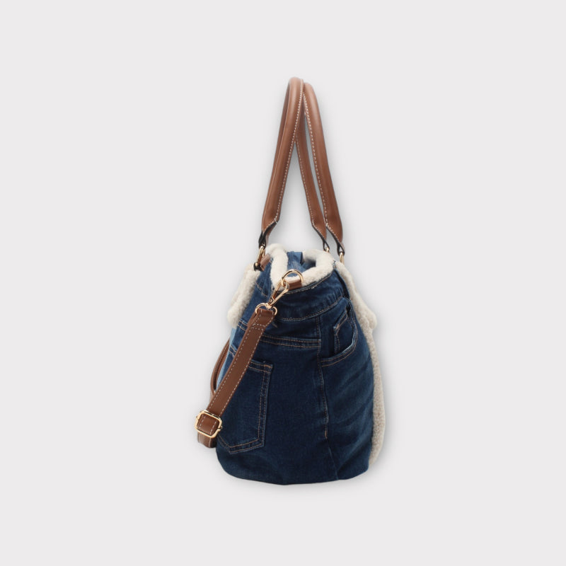 SAC CABAS EN JEANS BICOLORE